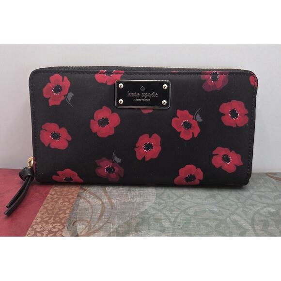 Kate Spade Poppy Neda Zip-around Wallet Clutch Multi Pocket Organizer - Picture 2 of 11